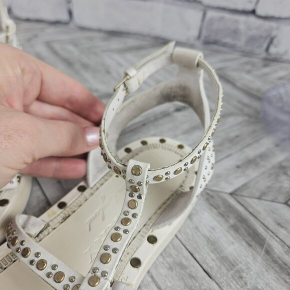 Burberry White Leather Studded Gladiator Sandals Womens US 8 Ankle Strap Shoes - Picture 11 of 16